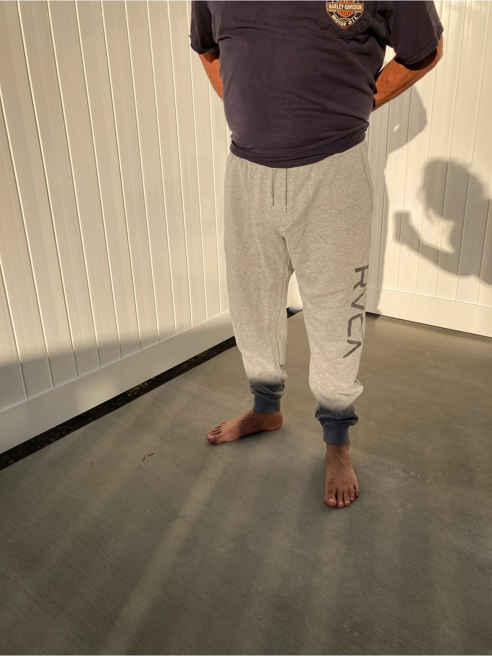 RVCA Light Gray Sweat Joggers with Dark Gray Cuffs